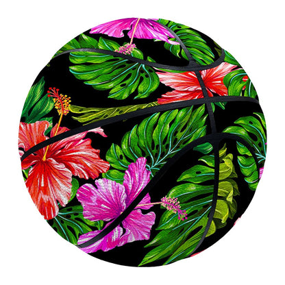Monstera Hibiscus Hawaii Pattern Print Basketball