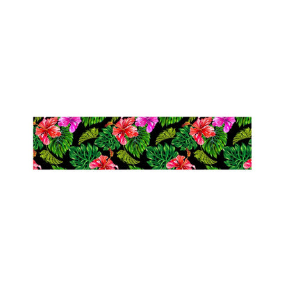 Monstera Hibiscus Hawaii Pattern Print Bed Runner