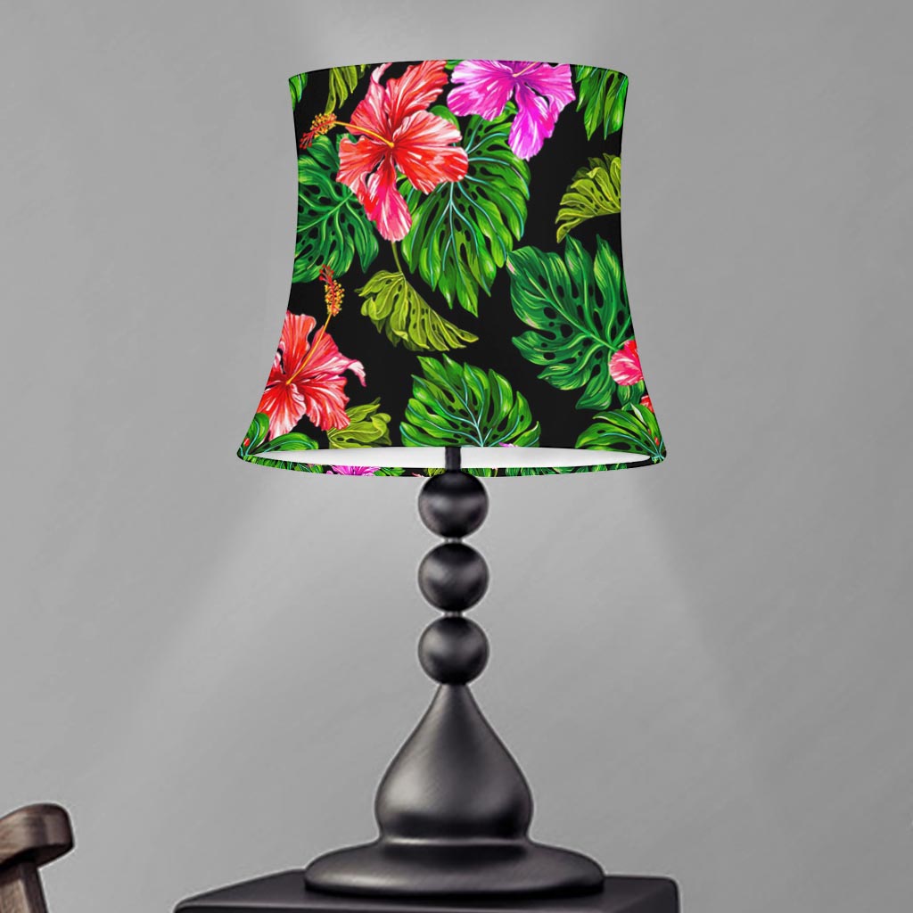 Monstera Hibiscus Hawaii Pattern Print Bell Lamp Shade