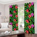 Monstera Hibiscus Hawaii Pattern Print Dimout Grommet Curtains