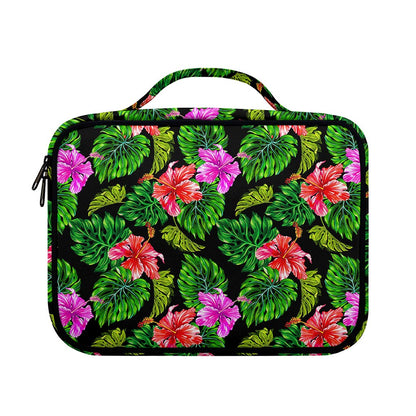 Monstera Hibiscus Hawaii Pattern Print Briefcase Bible Bag
