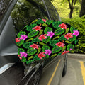 Monstera Hibiscus Hawaii Pattern Print Car Side Mirror Covers