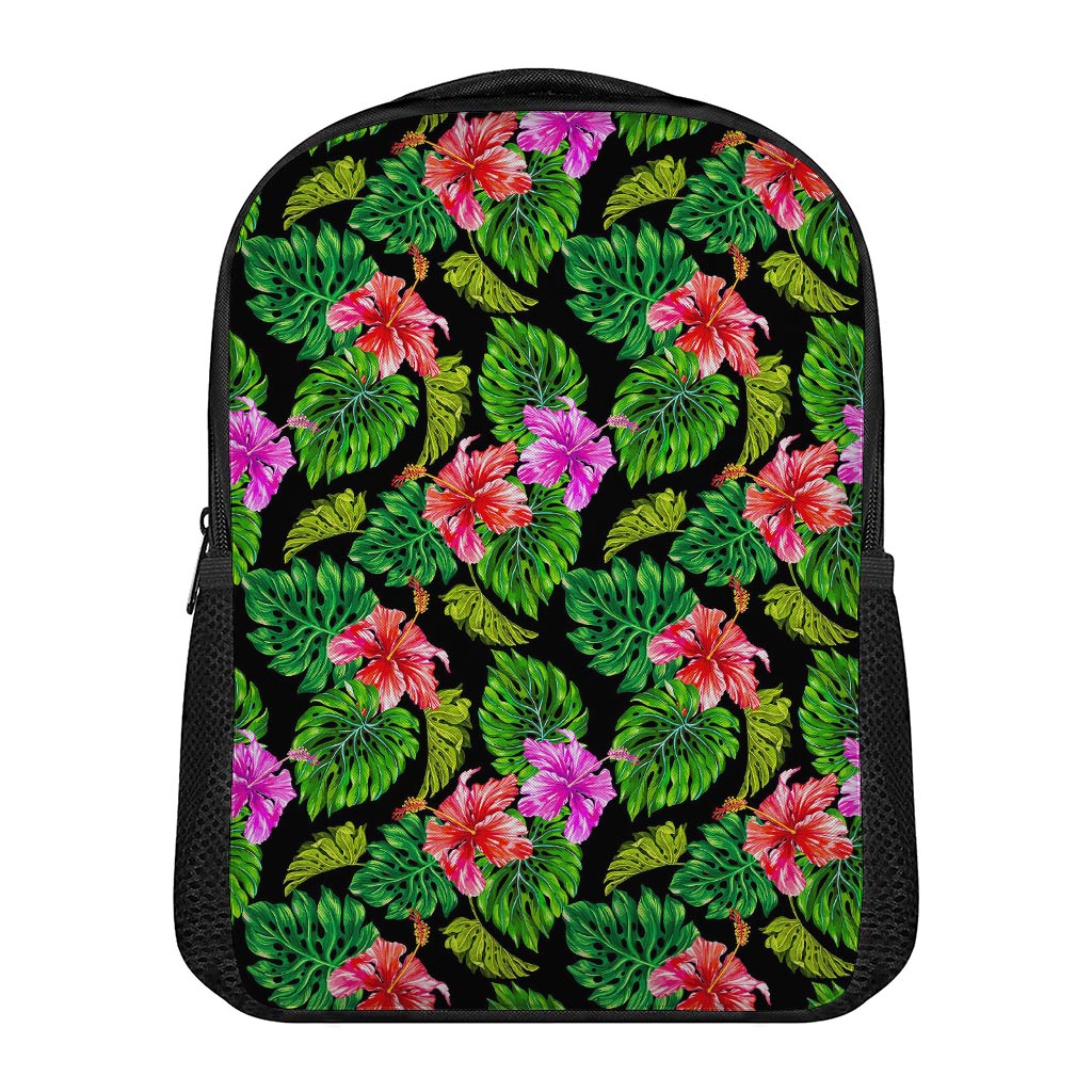 Monstera Hibiscus Hawaii Pattern Print Casual Backpack