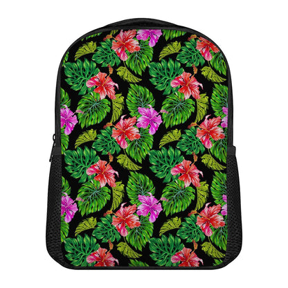 Monstera Hibiscus Hawaii Pattern Print Casual Backpack