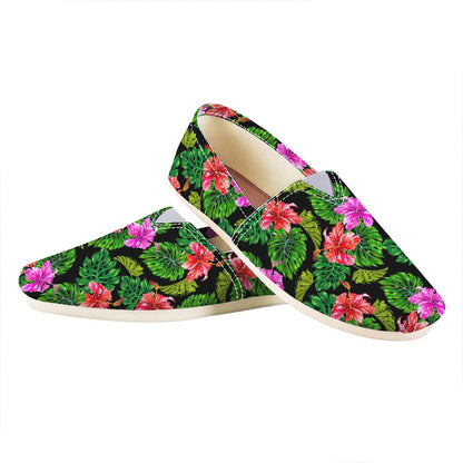 Monstera Hibiscus Hawaii Pattern Print Casual Shoes