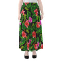 Monstera Hibiscus Hawaii Pattern Print Chiffon Maxi Skirt