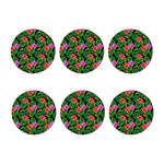 Monstera Hibiscus Hawaii Pattern Print Coaster Set
