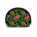Monstera Hibiscus Hawaii Pattern Print Coin Purse