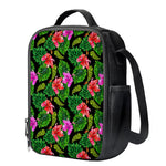 Monstera Hibiscus Hawaii Pattern Print Crossbody Lunch Bag