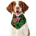 Monstera Hibiscus Hawaii Pattern Print Dog Bandana
