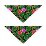 Monstera Hibiscus Hawaii Pattern Print Dog Bandana