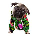 Monstera Hibiscus Hawaii Pattern Print Dog Zip Up Hoodie