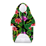 Monstera Hibiscus Hawaii Pattern Print Dog Zip Up Hoodie