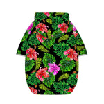 Monstera Hibiscus Hawaii Pattern Print Dog Zip Up Hoodie