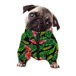 Monstera Hibiscus Hawaii Pattern Print Dog Zip Up Jacket