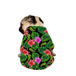 Monstera Hibiscus Hawaii Pattern Print Dog Zip Up Jacket