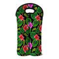 Monstera Hibiscus Hawaii Pattern Print Double Neoprene Wine Tote