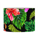 Monstera Hibiscus Hawaii Pattern Print Drum Lamp Shade