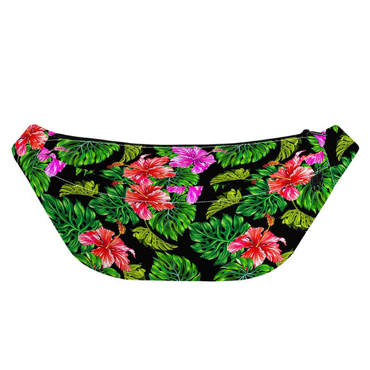 Monstera Hibiscus Hawaii Pattern Print Fanny Pack