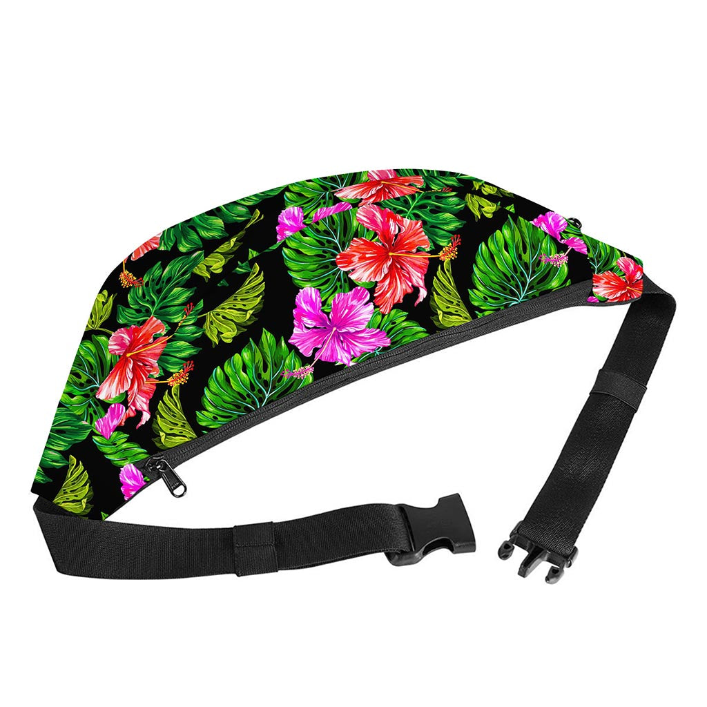 Monstera Hibiscus Hawaii Pattern Print Fanny Pack