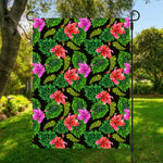 Monstera Hibiscus Hawaii Pattern Print Garden Flag