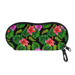 Monstera Hibiscus Hawaii Pattern Print Glasses Case