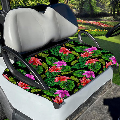 Monstera Hibiscus Hawaii Pattern Print Golf Cart Seat Cover