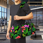 Monstera Hibiscus Hawaii Pattern Print Gym Bag