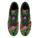 Monstera Hibiscus Hawaii Pattern Print High Top Leather Sneakers
