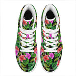 Monstera Hibiscus Hawaii Pattern Print High Top Leather Sneakers