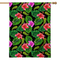 Monstera Hibiscus Hawaii Pattern Print House Flag