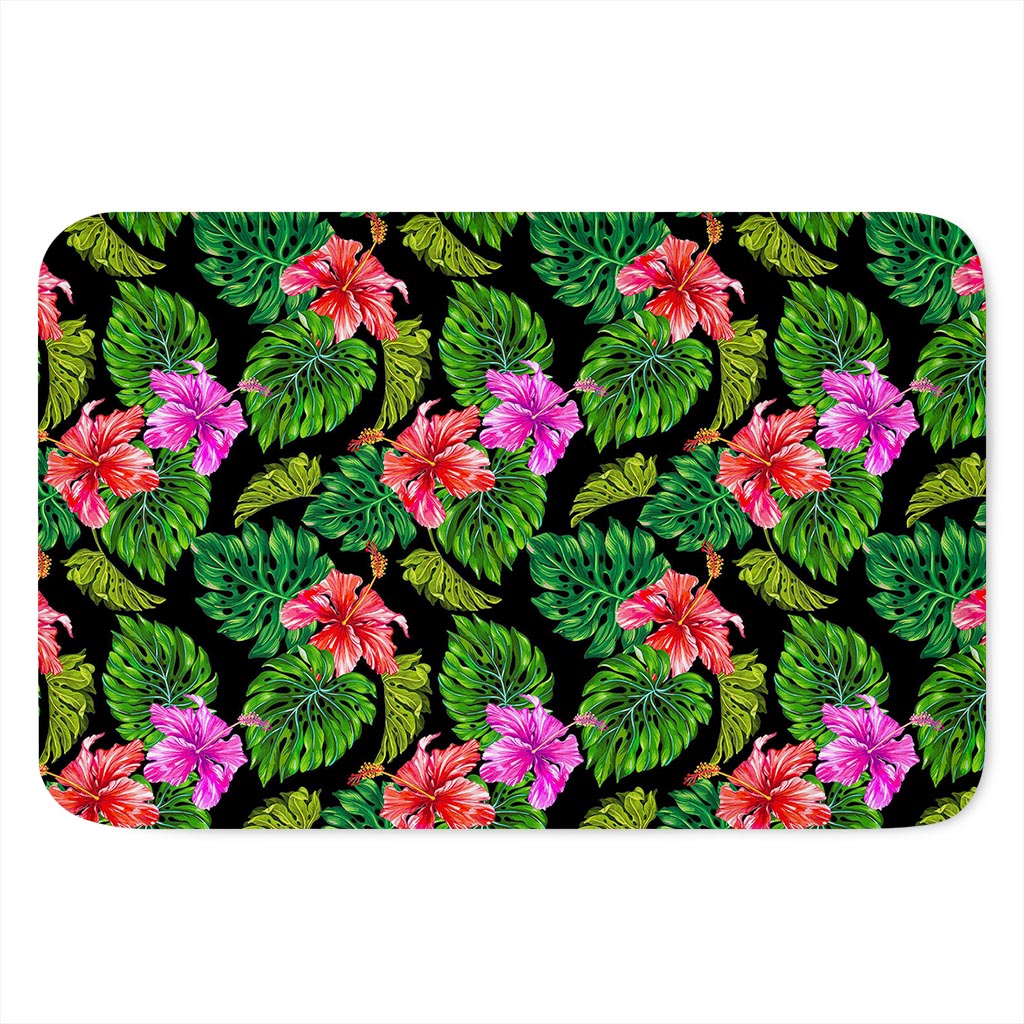 Monstera Hibiscus Hawaii Pattern Print Indoor Door Mat