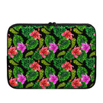 Monstera Hibiscus Hawaii Pattern Print Laptop Sleeve