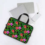 Monstera Hibiscus Hawaii Pattern Print Laptop Sleeve With Handle