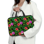 Monstera Hibiscus Hawaii Pattern Print Laptop Sleeve With Handle