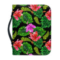 Monstera Hibiscus Hawaii Pattern Print Leather Bible Cover