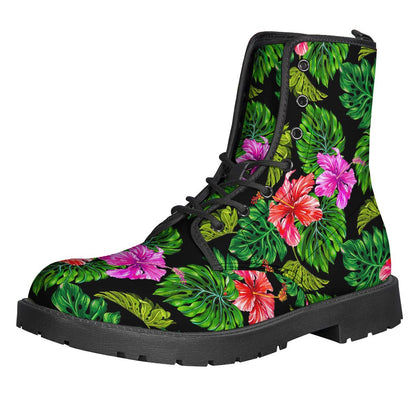 Monstera Hibiscus Hawaii Pattern Print Backpack
