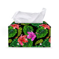 Monstera Hibiscus Hawaii Pattern Print Leather Tissue Box Cover