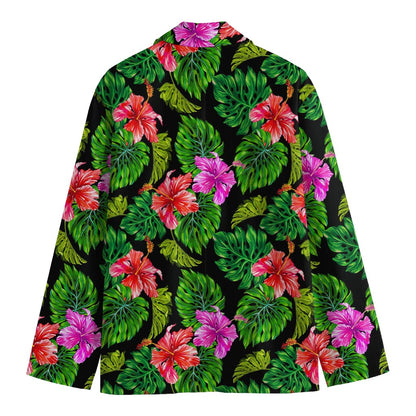 Monstera Hibiscus Hawaii Pattern Print Men's Blazer