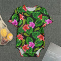 Monstera Hibiscus Hawaii Pattern Print Men's Bodysuit