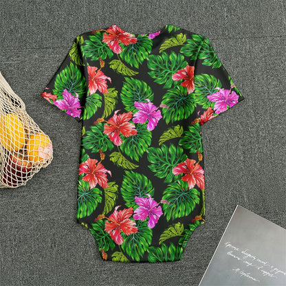 Monstera Hibiscus Hawaii Pattern Print Men's Bodysuit