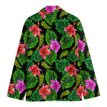 Monstera Hibiscus Hawaii Pattern Print Men's Cotton Blazer