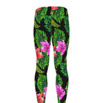 Monstera Hibiscus Hawaii Pattern Print Men's leggings