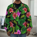 Monstera Hibiscus Hawaii Pattern Print Men's Shirt Jacket