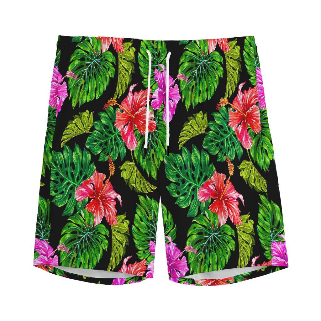 Monstera Hibiscus Hawaii Pattern Print Men's Sports Shorts