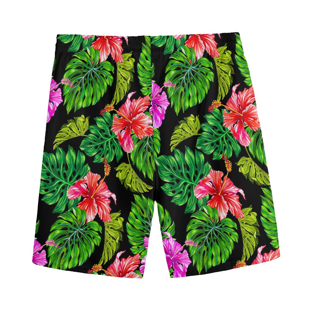 Monstera Hibiscus Hawaii Pattern Print Men's Sports Shorts