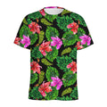 Monstera Hibiscus Hawaii Pattern Print Men's Athletic T-Shirt
