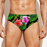 Monstera Hibiscus Hawaii Pattern Print Men's Swim Briefs