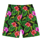 Monstera Hibiscus Hawaii Pattern Print Men's Swim Trunks