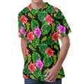 Monstera Hibiscus Hawaii Pattern Print Men's Velvet T-Shirt